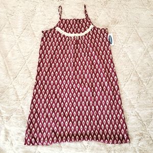 Old Navy Pattern Dress, Maroon, Girls Small (6-7)